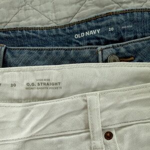 Old Navy Denim and White Straight Jeans- 2 pairs
